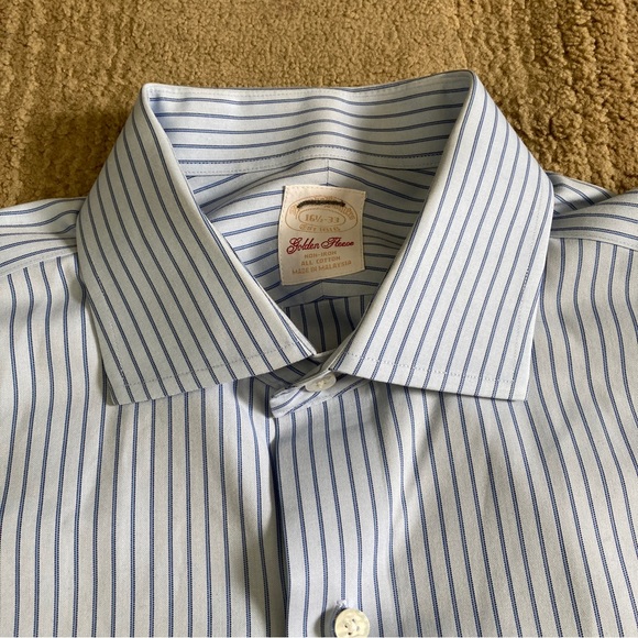 Brooks Brothers Golden Fleece Striped Button Up Shirt Long Sleeve Men's 16.5-33 - Picture 3 of 9